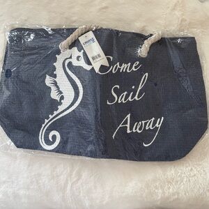 Navy Blue Nautical Tote Bag NWT